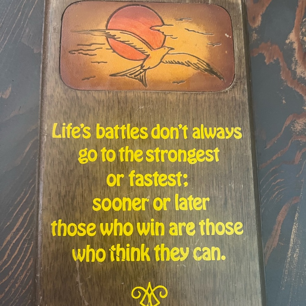 Vintage Wood Inspirational Plaque Quote Motivation  Wood Plaque Picture Wall Art